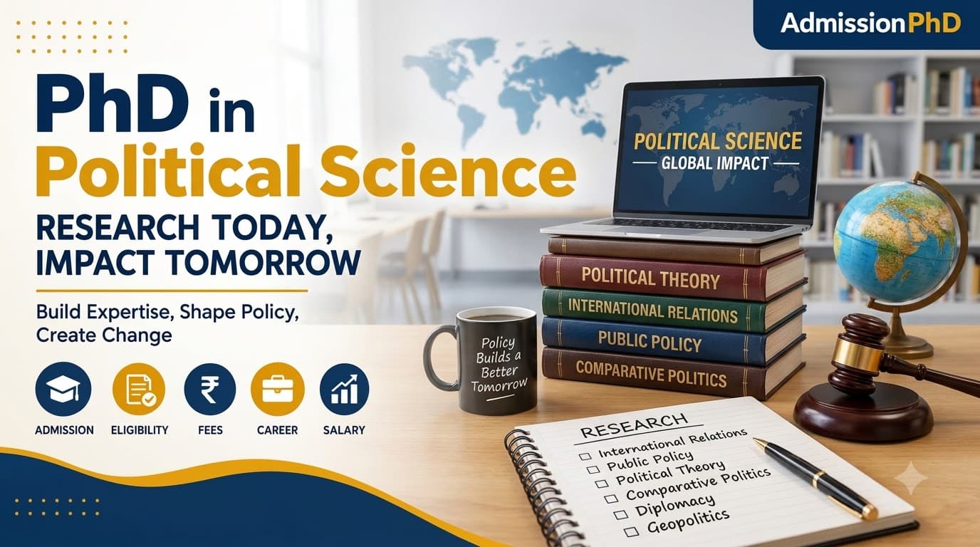 PhD in Political Science: Admission, Eligibility, Fees & Scope